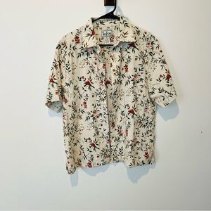 Tantrums Vintage Cotton Linen Blend Floral Shirt